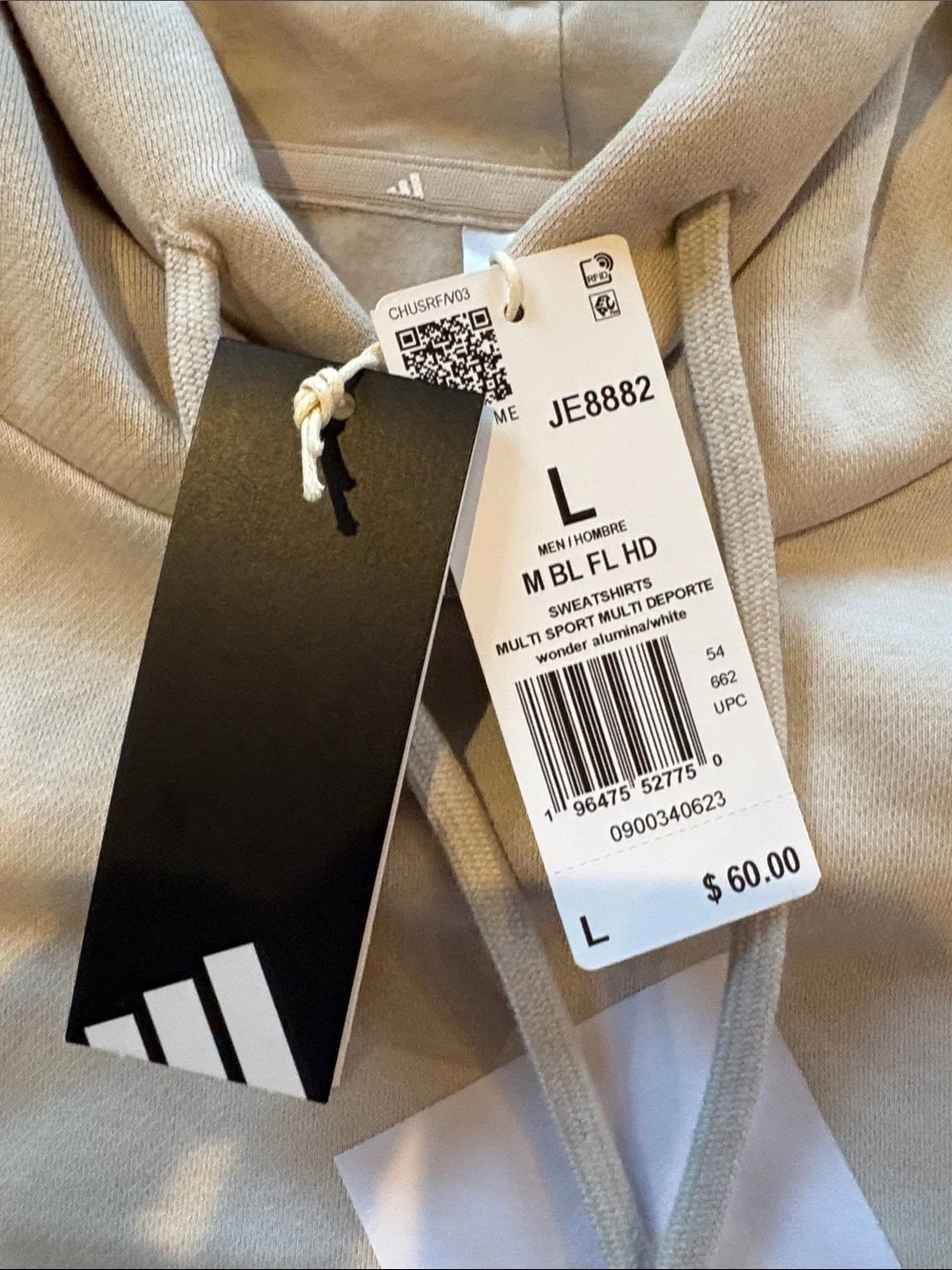 Adidas Men's Big Logo Fleece Hoodie NWT